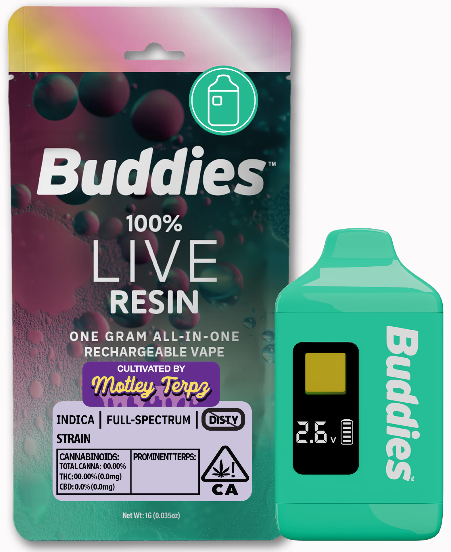 Buddies Brand - Buddies | Grape Soda | Live Resin | All-in-One Main Image