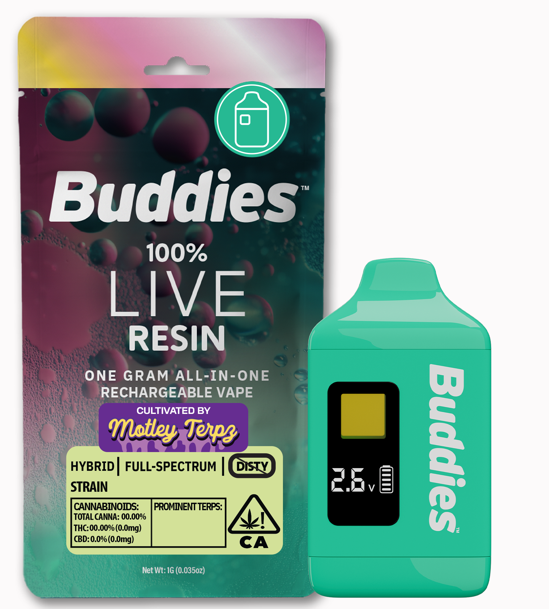 Buddies | Cherry GMO | Live Resin | All-in-One