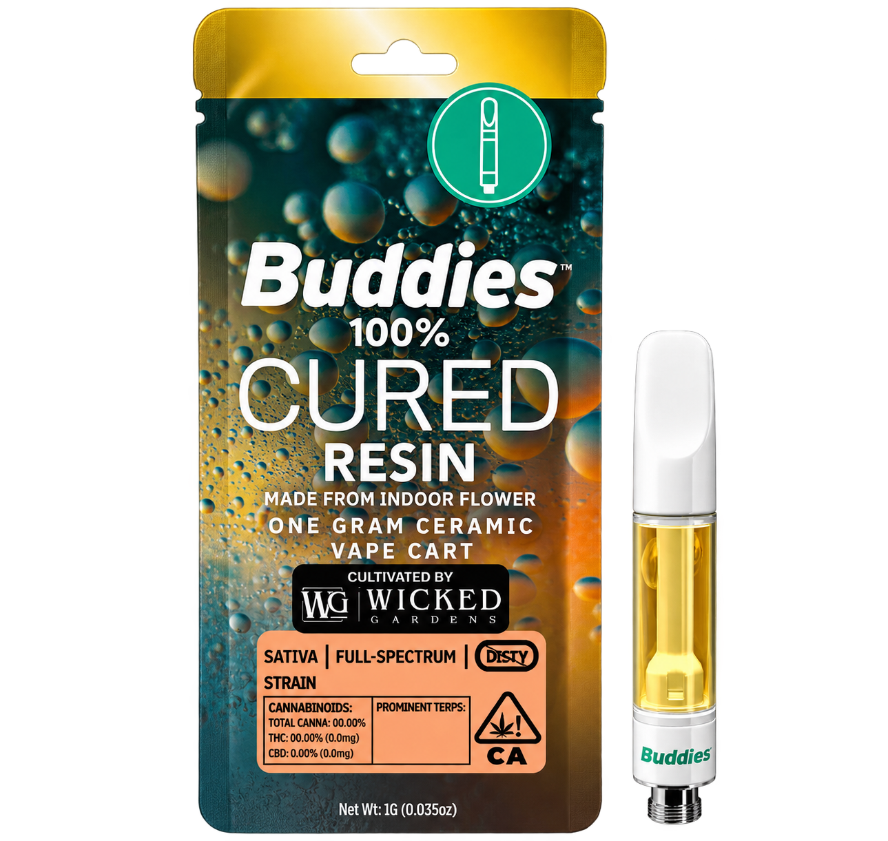 Buddies x Wicked Gardens | Silver Haze | Cured Resin | Cartridge