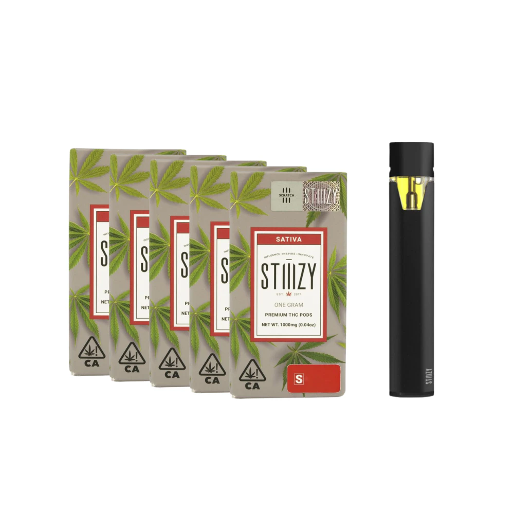 STIIIZY - Bundle 5pk: Orange Sunset 1/2g Premium Pod + Battery (2.5g) Main Image