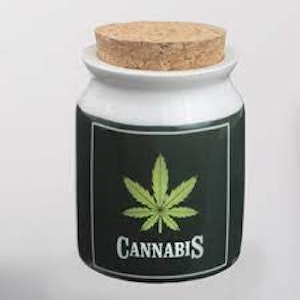 Vintage Stash Jar - Cork Top - Cannabis Leaf