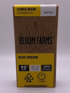 Bloom Farms - Blue Dream 1g Cured Resin Cart - Bloom Farms
