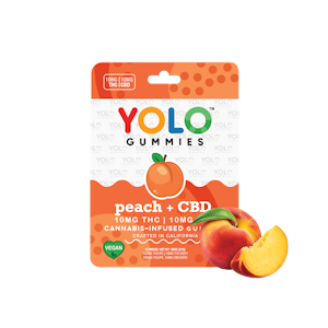 Yolo Gummies - Peach 1:1 CBD Gummies 100mg - Yolo Gummies