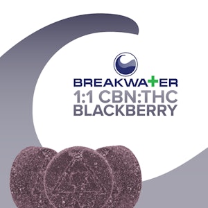 Breakwater - [MED] Breakwater | Blackberry 1:1 CBN:THC | 100mg/10pk  Soft Chews