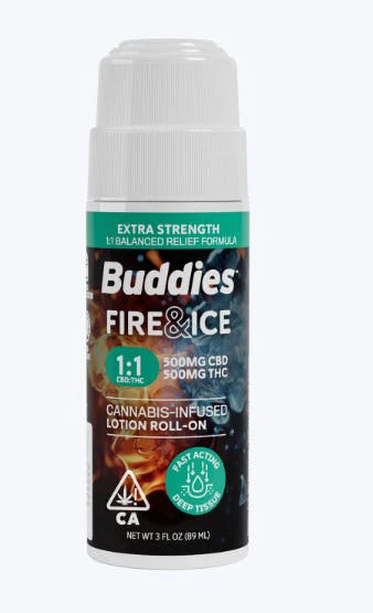 Buddies Brand - BUDDIES | FIRE & ICE ROLL ON 1:1 THC/CBD | TOPICAL | 1000MG Main Image