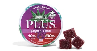 Plus - Grapes n' Cream Solventless Hash Indica Gummies - 100mg