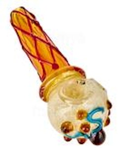 Stiiizy - 6"in. Frit & Gold Fumed Ice Cream Cone Hand Pipe $26