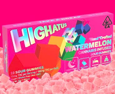 Highatus - Watermelon (I) | 100mg Sour Gummies | Highatus 