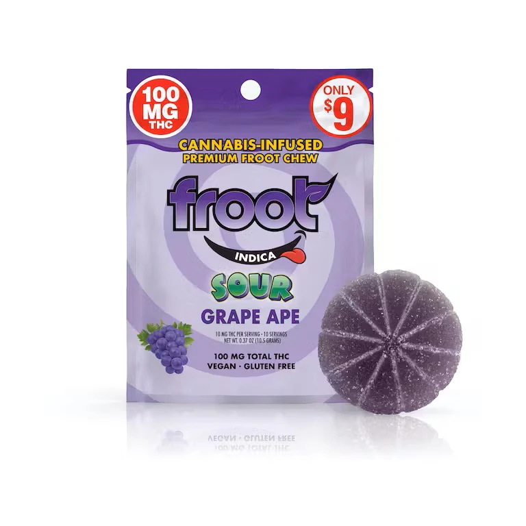 Froot - Froot - 100mg Sour Gummies - Grape  Main Image