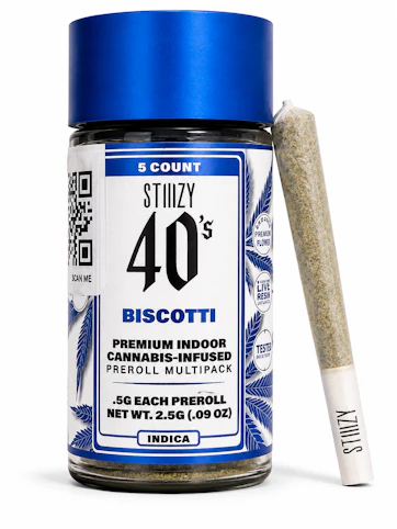 STIIIZY - Purple Punch -Indica- 36.61% THC | 5 x 0.5g Infused 40's (2.5G Pre-Roll Pack) | Stiiizy -mm2 back