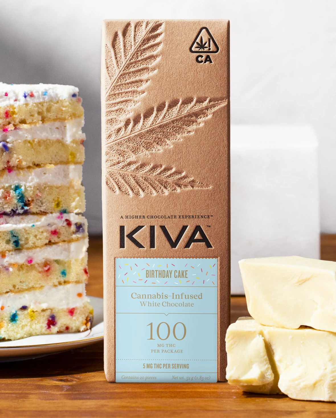 Kiva Confections - Birthday Cake Chocolate Bar - 100mg - Kiva Main Image