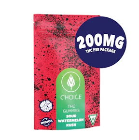 Choice -  SUPER SOUR Watermelon Kush Gummies 200MG (10x20MG)