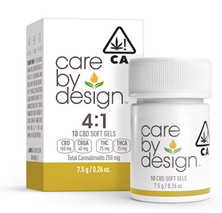 Care By Design - 4:1 CBD:THC Soft Gels - (10 x 20mg:5mg) 250mg [Care by Design]