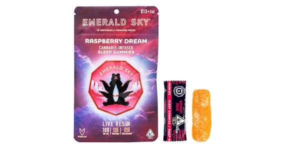 Emerald Sky - Emerald Sky - Raspberry Dream 5:1:1 THC:CBD:CBN Live Resin Gummies - 140mg