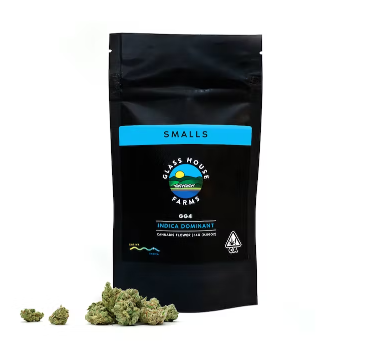Glass House Farms GG4 Flower 14g Pouch Los Angeles Dispensary Menu Space Flyt