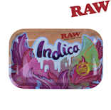 Indica (7 x 11) | Small Metal Rolling Tray | Raw (RA218)