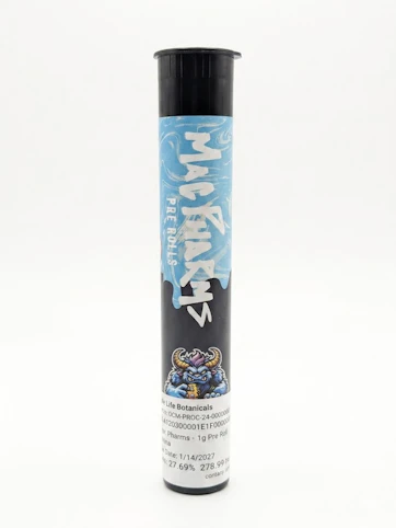 Mac Pharms - Blue Cookie -Hybrid- 27.89% THC| 1G (Pre-roll) |Mac Pharms - S6 Front