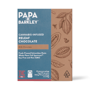 PAPA & BARKLEY - Rosin Infused Milk Chocolate - 100mg - Papa & Barkley