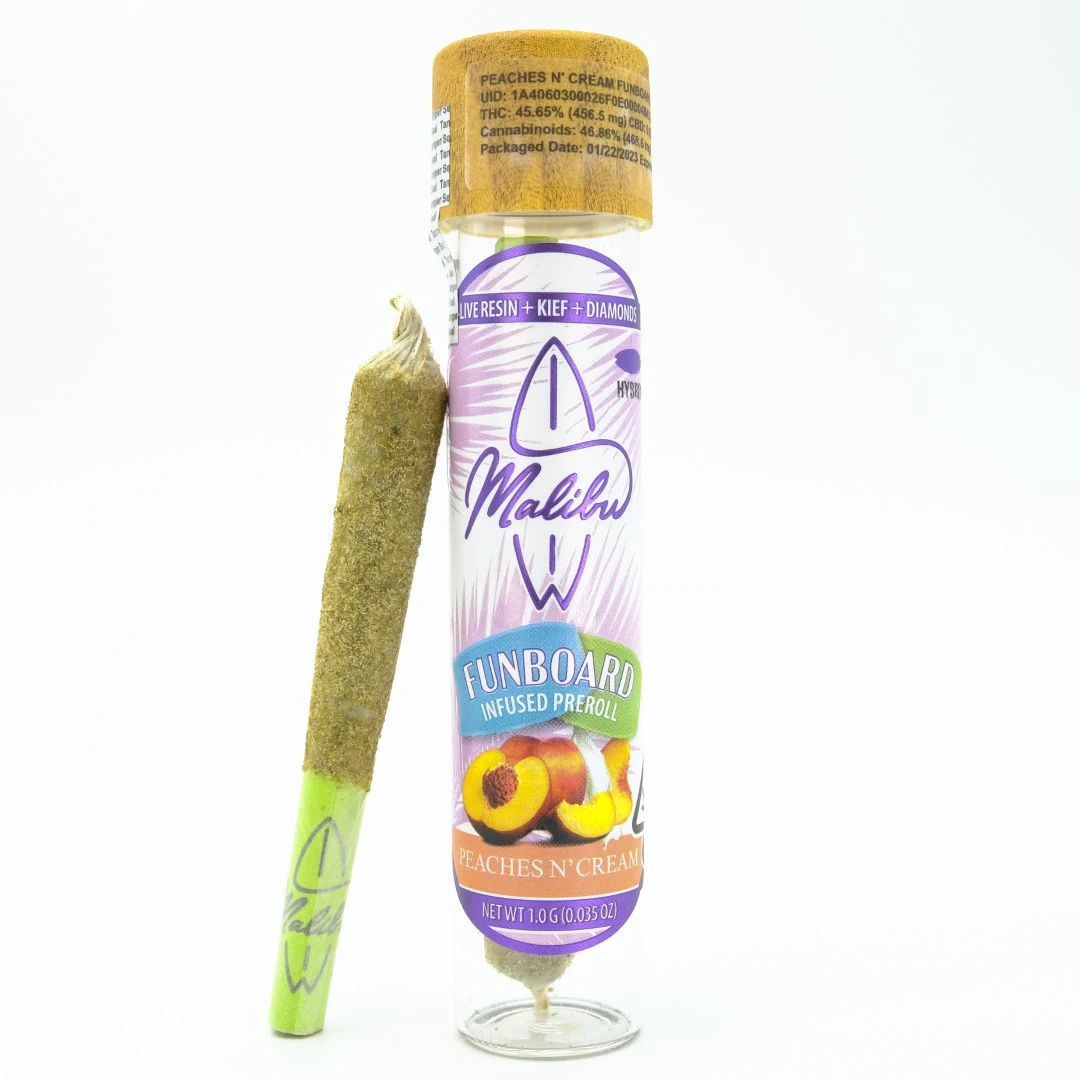 Malibu Gold - Malibu - Peaches N'Cream - 1g Funboard Infused Pre-Roll Main Image