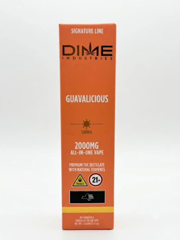 Dime Industries - Guavalicious- Hybrid - 78.43% THC | 2g AIO (Vape Pen) | Dime-XXX9 Front