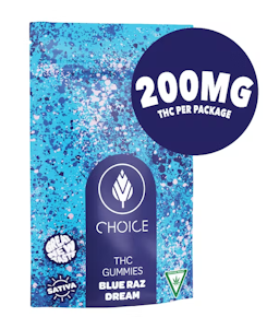 Choice - Blue Raz Dream Gummies 200MG (10x20MG) 