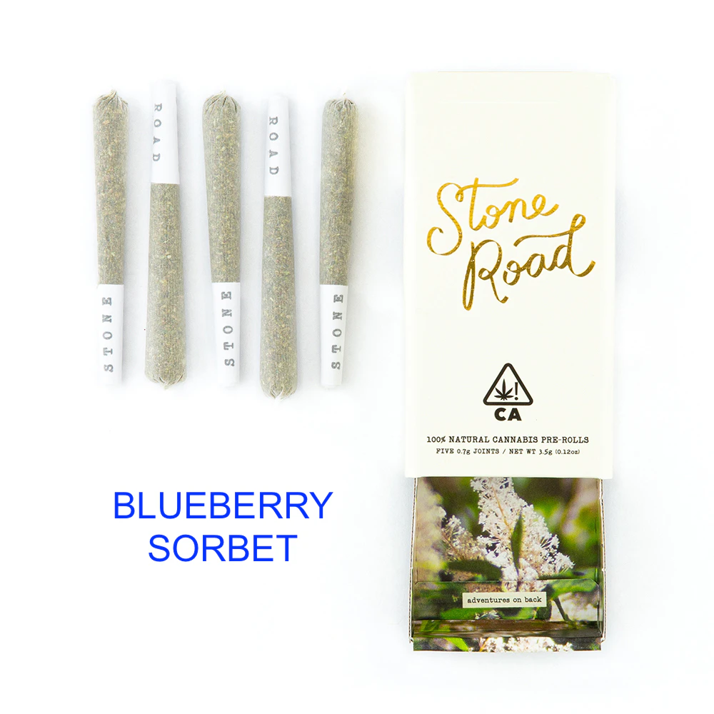 STONE ROAD - Stone Road Blueberry Sorbet preroll 5 pack (I) 3.5g Main Image