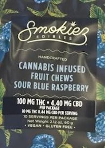 SMOKIEZ - Smokiez - Gummies - Sour Blue Raspberry (I) 100mg