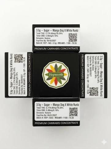 Hepworth - #35 Mango Dog X White Runtz -Sativa- 79.28% THC | Sugar (Concentrate) 3.5g | Hepworth        -bf2