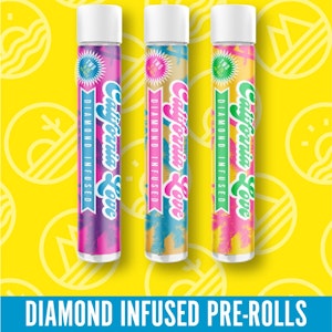 CALIFORNIA LOVE - Grape Gas Diamond Infused 2x 0.7g Pre Rolls 1.4g [ I ] THC%43.59