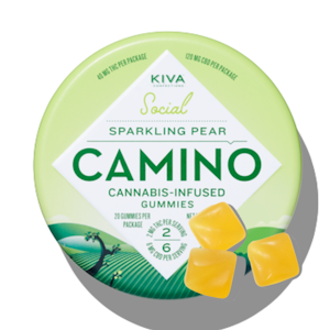 KIVA - Sparkling Pear (Social) (H) 1:3 CBD:THC | 2mg:6mg 20Pk Gummies | Camino