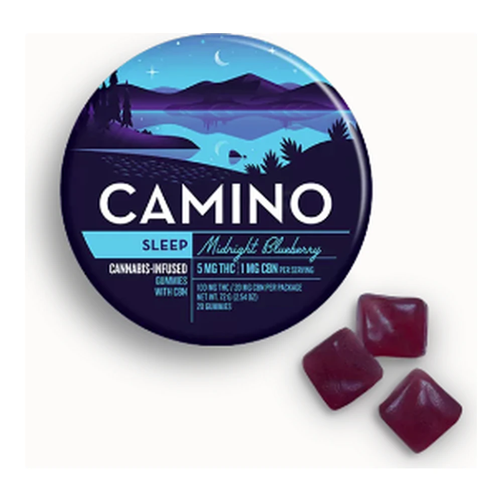 Kiva Confections - Camino | Midnight Blueberry 5:1 | Sleep | CBN Gummies | 20pk | 100mg  Main Image