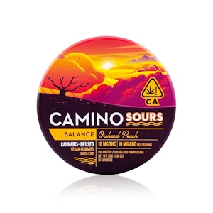 CAMINO - CAMINO - Edible - Orchard Peach - 1:1 THC:CBD - Sour Gummies - 100MG 