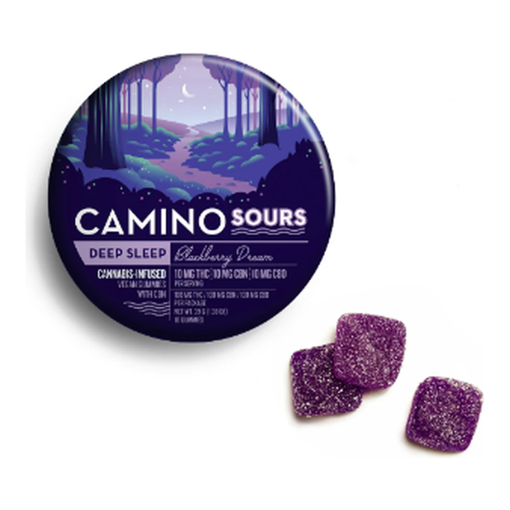 Kiva Confections - Camino | Sours Blackberry Dream 1:1:1 | Deep Sleep | CBN Gummies | 10pk | 100mg Main Image