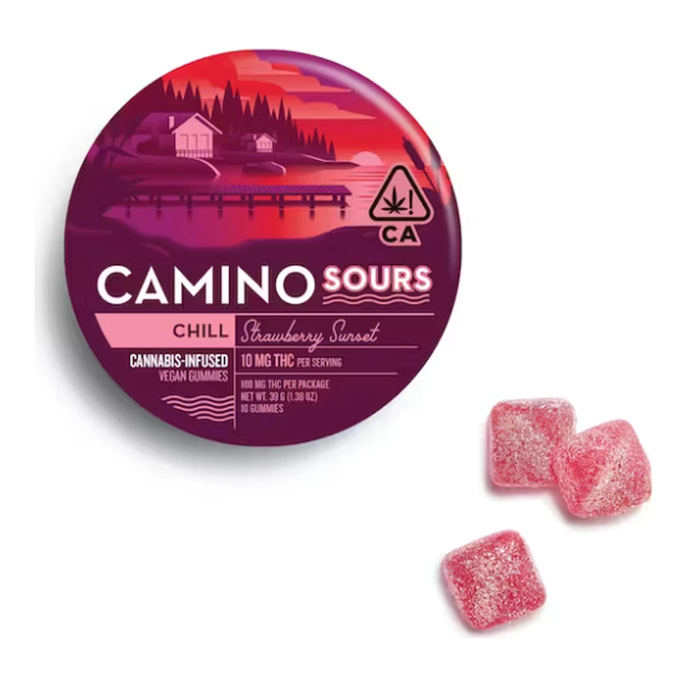 Kiva Confections - Camino Sours | Strawberry Sunset | Chill | Gummies | 10pk | 100mg Main Image