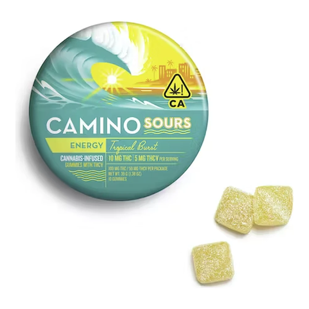 Kiva Confections - Camino | Sours Tropical Burst 10:5 | Energy | THCV Gummies | 10pk | 100mg Main Image