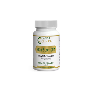 Canna Clinicals | Edible | Capsules- Max Strength | 100mg THC, 100mg CBD 10