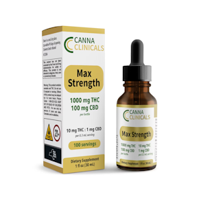 Canna Clinicals | Tincture | Max Strength | 1000mg THC, 100mg CBD