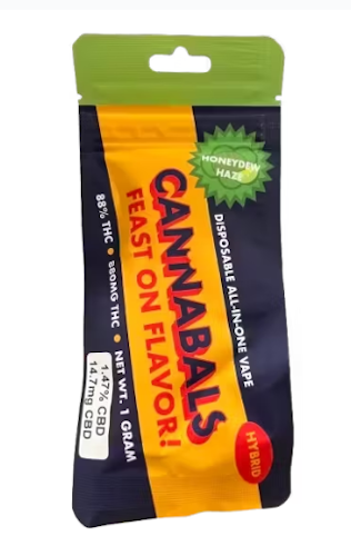 Cannabals - Honeydew Haze -Hybrid- 88% THC All-In-One 1g (Vape Pen) | Cannabals      -b2 front