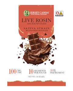 Jersey Canna - Inclusion Gourmet | Cannabar | Rosin Sativa Milk Chocolate | 100mg/1pc