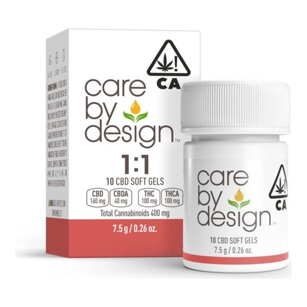 Care By Design - Care By Design | 1:1 CBD | Soft Gels | 10mg : 10pk | 100mg Main Image
