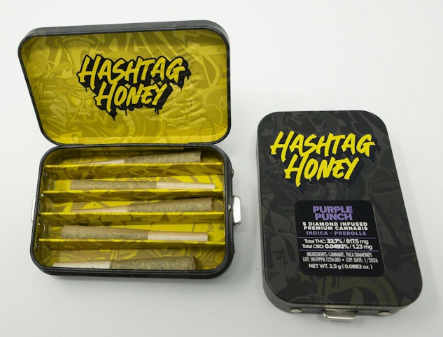 Hashtag Honey - Purple Punch - Diamond Infused Pre-roll (0.5g) 5pk