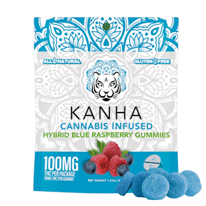Kanha Edibles - 100mg THC Hybrid Blue Raspberry Gummies (10mg - 10 pack) - Kanha