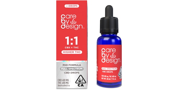 CARE BY DESIGN - Care By Design - 15ml 1000mg CBD:1000mg THC Tincture - CBD Drops 1:1 MAX