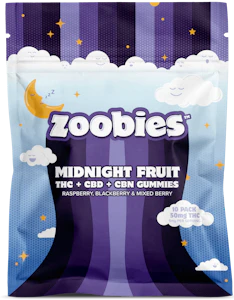ZOOBIES - Midnight Fruit 1:1:1 THC:CBD:CBN Gummies (Indica) 10pk 50mg