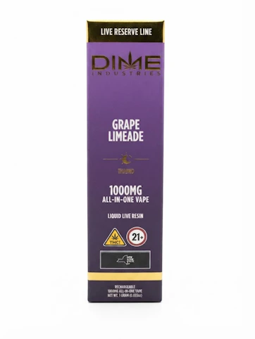 Dime Industries - Grape Limeade - Hybrid - 69.76% THC | 1g AIO (Vape Pen) | Dime-UUU9 Middle 2