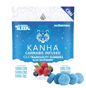 KANHA - Kanha | Blissful Sleep | Tranquility 1:1:1 | CBN:THC:CBD Gummies | 50mg