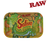 Sativa (7 x 11) | Small Metal Rolling Tray | Raw (RA219)