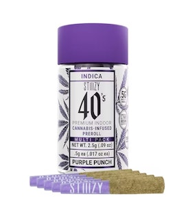 STIIIZY - [STIIIZY]  Live Resin Infused 40's Preroll 5 Pack - 2.5g - Purple Punch (I)