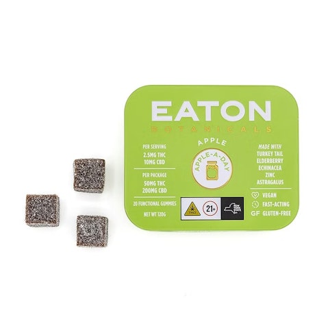 EATON BOTANICALS - Apple 'Apple-A-Day' 1:4 | 50mg THC: 200mg CBD (Gummy) | Eaton Botanicals -vvv4 back