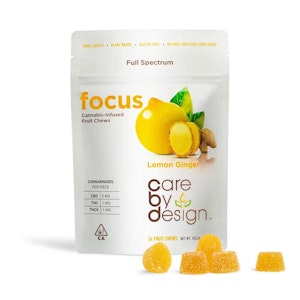 CARE BY DESIGN - Lemon Ginger (Focus) Gummies 2:1:1 (CBD:THC:THCV) - 24pieces - Care By Design